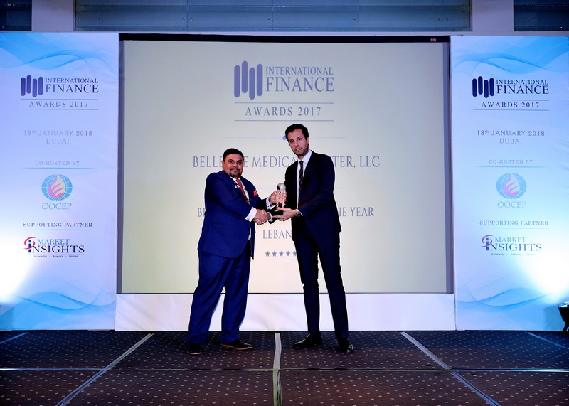Bellevue Medical Center Awarded “Best Healthcare Operator of the Year 2017 – Lebanon” At The 5th Annual International Finance Awards Ceremony